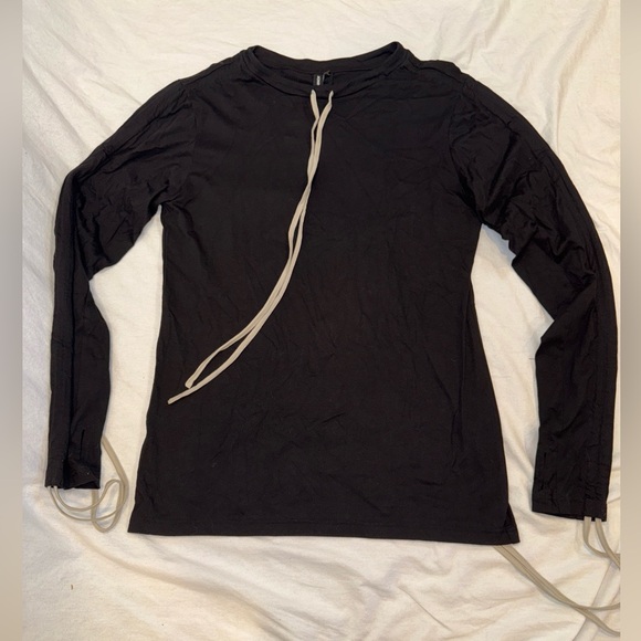 Brand New Jonny Cota Drawstring Long Sleeve Shirt In Black - Size Medium - Picture 9 of 13